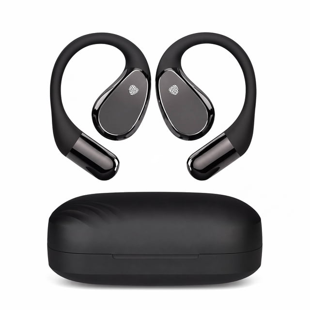 ETEPEHI Wireless Earbuds - Bluetooth 5.3 Open Ear Earbuds with Digital Display - IPX7 Lightweight Air Conduction Bluetooth Headphones for Workouts/Running (Black)