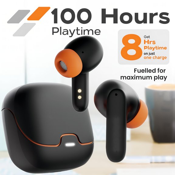 Bluetooth 5.3 TWS Wireless Earbuds, Low Latency Gaming Mode, ANC Mic Fast Charging Stable Connection for Gaming & Music