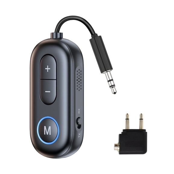 Bluetooth 5.3 Transmitter Receiver for Airplane Wireless Bluetooth Adapter 2 in 1 Bluetooth Car Adapter Travel Essentials for Airplane TV Fitness Bike Home Stereo