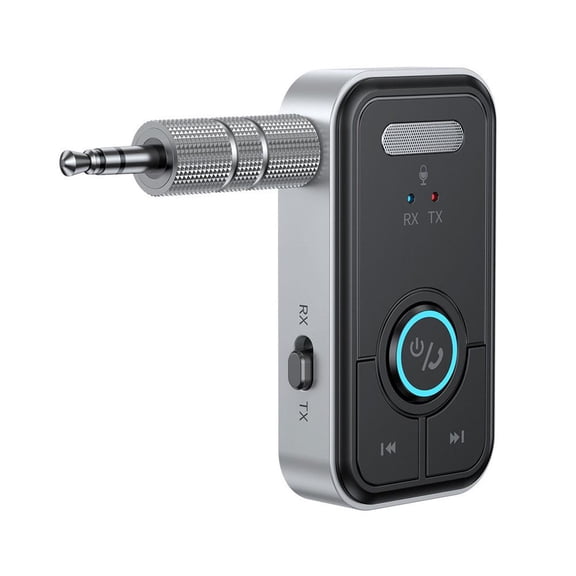 Bluetooth 5.3 Transmitter Receiver Wireless Audio 3.5mm w/ Mic Aux Adapter T7B6 By NZRUANE