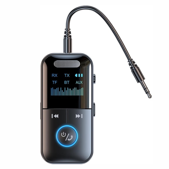 Bluetooth 5.4 Audio Transmitter Receiver 4 in 1 Wireless 3.5mm AUX Adapter MP3 Player TF Card Music Audio Converter for Car TV PC Home Stereo Speaker Headphones