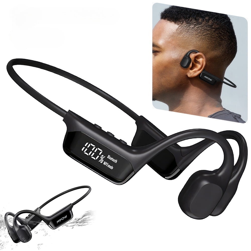 Bluetooth 5.4 Bone Conducting Headphones, Open Ear IPX8 Waterproof Swimming Earphone with Built-in MP3 Player 32G Memory, 8Hrs Playtime Open Ear Wireless Ear Buds for Outdoor Sports