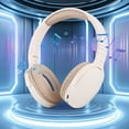 thumbnail image 1 of Bluetooth 5.4 Over Ear Headphones, 8H Playtime,HF Sound Quality,Comfortable Wear, 360° Stereo Surround Sound, Folding Design for Mobile Phones, Computers, TVs, Games, Outdoors, Offices(Beige), 1 of 6