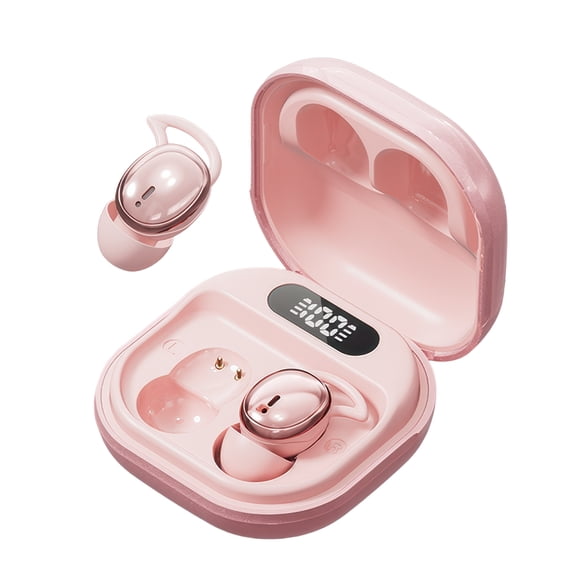 Bluetooth 5.4 Invisible Noise Cancelling Sleep Earbuds, Mini Hidden Tiny Headphones for Small Ears Women Men (M72) PINK