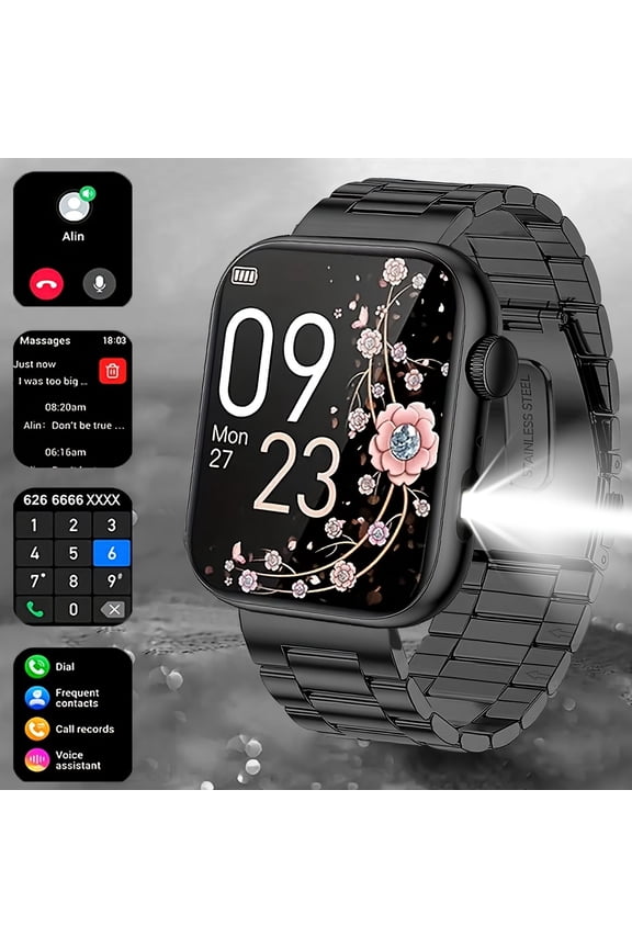 Bluetooth 5.4 Smart Watch, 1.85" HD Screen, IP68 Waterproof, Wireless Call Answer & Hang Up, Multi Sports Modes, Weather Sedentary Water Drinking Alarm Reminders