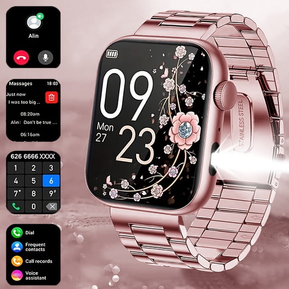Bluetooth 5.4 Smart Watch, 1.85" HD Screen, IP68 Waterproof, Wireless Call Answer & Hang Up, Multi Sports Modes, Weather Sedentary Water Drinking Alarm Reminders
