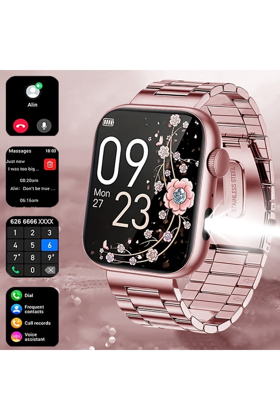Bluetooth 5.4 Smart Watch, 1.85" HD Screen, IP68 Waterproof, Wireless Call Answer & Hang Up, Multi Sports Modes, Weather Sedentary Water Drinking Alarm Reminders