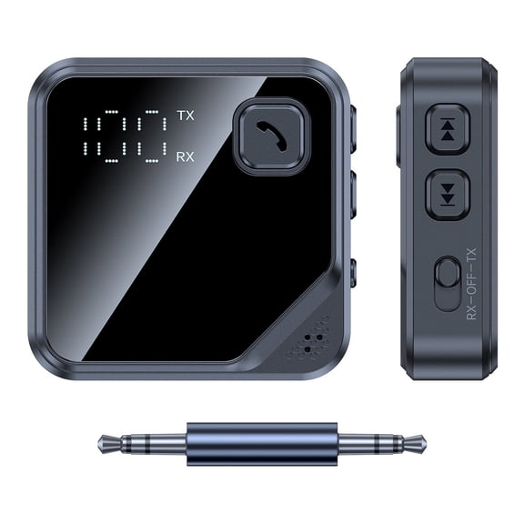 Bluetooth 5.4 Transmitter Receiver, 2-in-1 Bluetooth Adapter for Airplane, Bluetooth Transmitter for TV, Gym, Up to 2 Headphones for Travel & Home/Car Stereo