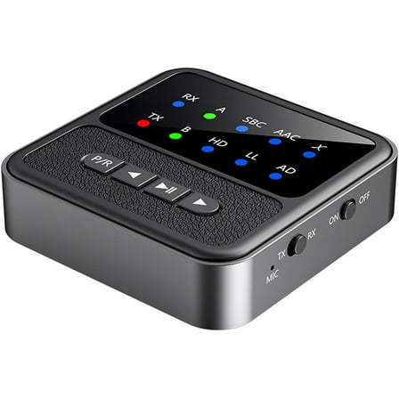 Bluetooth 5.4 Transmitter Receiver for Home Stereo TV, 2-in-1 Wireless Audio Adapter with 3.5mm AUX RCA aptX LL/HD/AD Dual Pairing Bluetooth Adapter for Headphones, Speaker