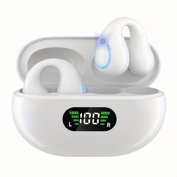 Bluetooth 5.4 True Wireless Open Ear Headphones, 360 ° Ambient Awareness Sports Earbuds with ENC Clear Call, Touch Control, Secure Comfort Fit for Fitness, Running & All-Day Wear