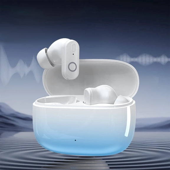 Bluetooth 5.4 Wireless Earbuds - Spatial Audio & Digital Display, ANC Long-Lasting Battery Premium Sound for Commute Workout, Blue, 2.36"x1.77"