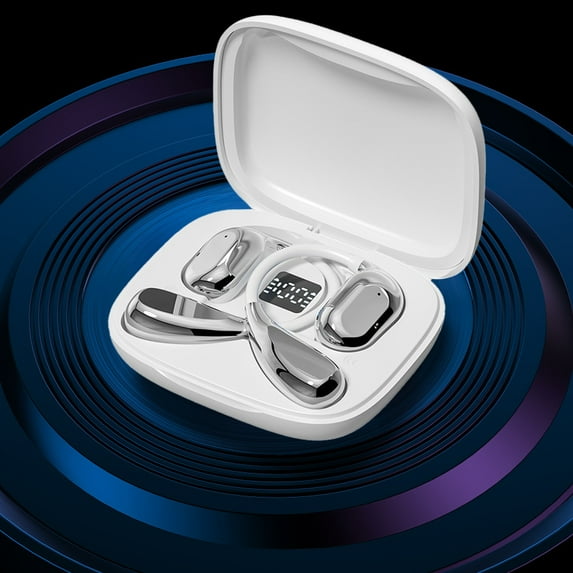 Bluetooth 5.4 Wireless Earphones, Open Ear Hanging Headphones with HiFi Sound and LED Power Display, 72H Long Battery Life and Fast Charge, Comfortable Non In Ear Design for Work Sports Travel