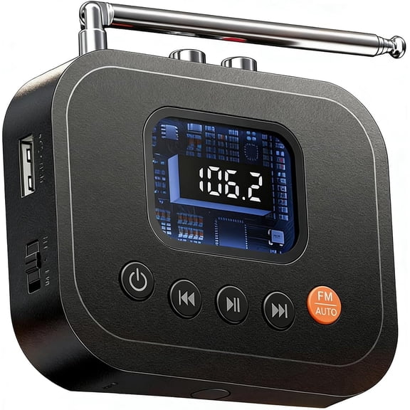 Bluetooth 6.0 Receiver for Home Stereo Wireless Audio Adapter with 3.5mm AUX RCA USB Remote FM Radio Receiver Hands-Free Calls Dual Pairing Bluetooth Adapter for Wired Speaker Music Streaming