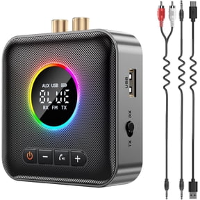 Bluetooth 6.0 Transmitter Receiver for TV,3 in 1 Bluetooth Adapter HiFi Audio Receiver FM Transmitter for Home Stereo/Speakers/TV with LED Display,3.5mm AUX,RCA Interface,Supports USB Flash Drive