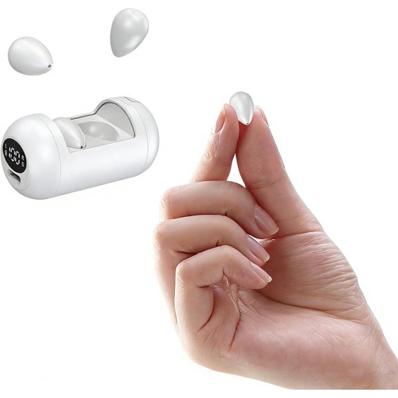 Bluetooth 6.0 Wireless Earbuds, Ultra Lightweight In-Ear Headphones with ENC Noise Reduction, HiFi Stereo Sound, Low Latency(White)