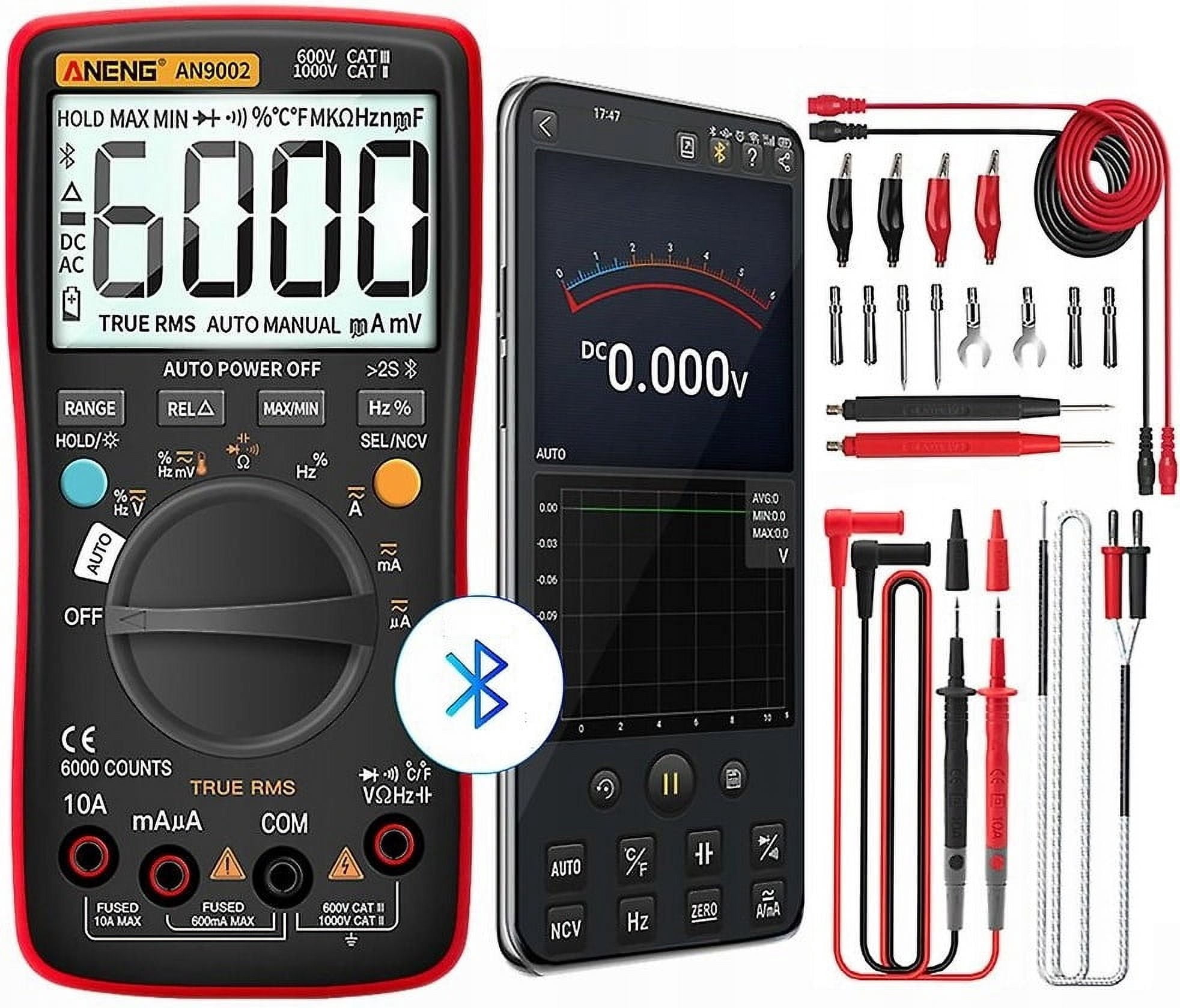Bluetooth APP intelligent anti-burn multimeter anti-burn remote data monitoring online resistance power
