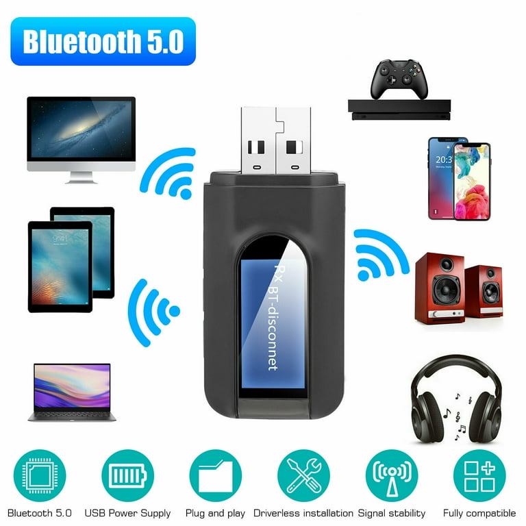 Bluetooth Adapter 2 in 1 Wireless Bluetooth Transmitter Receiver with LED Display Wireless Audio Adapter for TV PC Wired Speaker Headphones Car Home Music Stream Stereo System Walmart