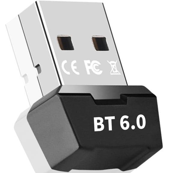 Bluetooth Adapter 6.0 for PC, USB 6.0 Bluetooth Dongle, EDR Wireless Transmitter Receiver for Laptop, PC, Headset Keyboard Mouse Stereo Compatible Windows 11/10/8.1/7