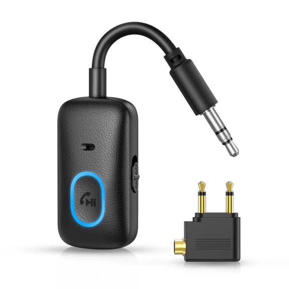 Bluetooth Adapter for Car, AMIR Bluetooth 5.4 Aux Transmitter Receiver Hands-Free Calling Noise Cancellation Plug and Play Bluetooth Adapter for TV PC Home Stereo Speakers Headphones Airplane