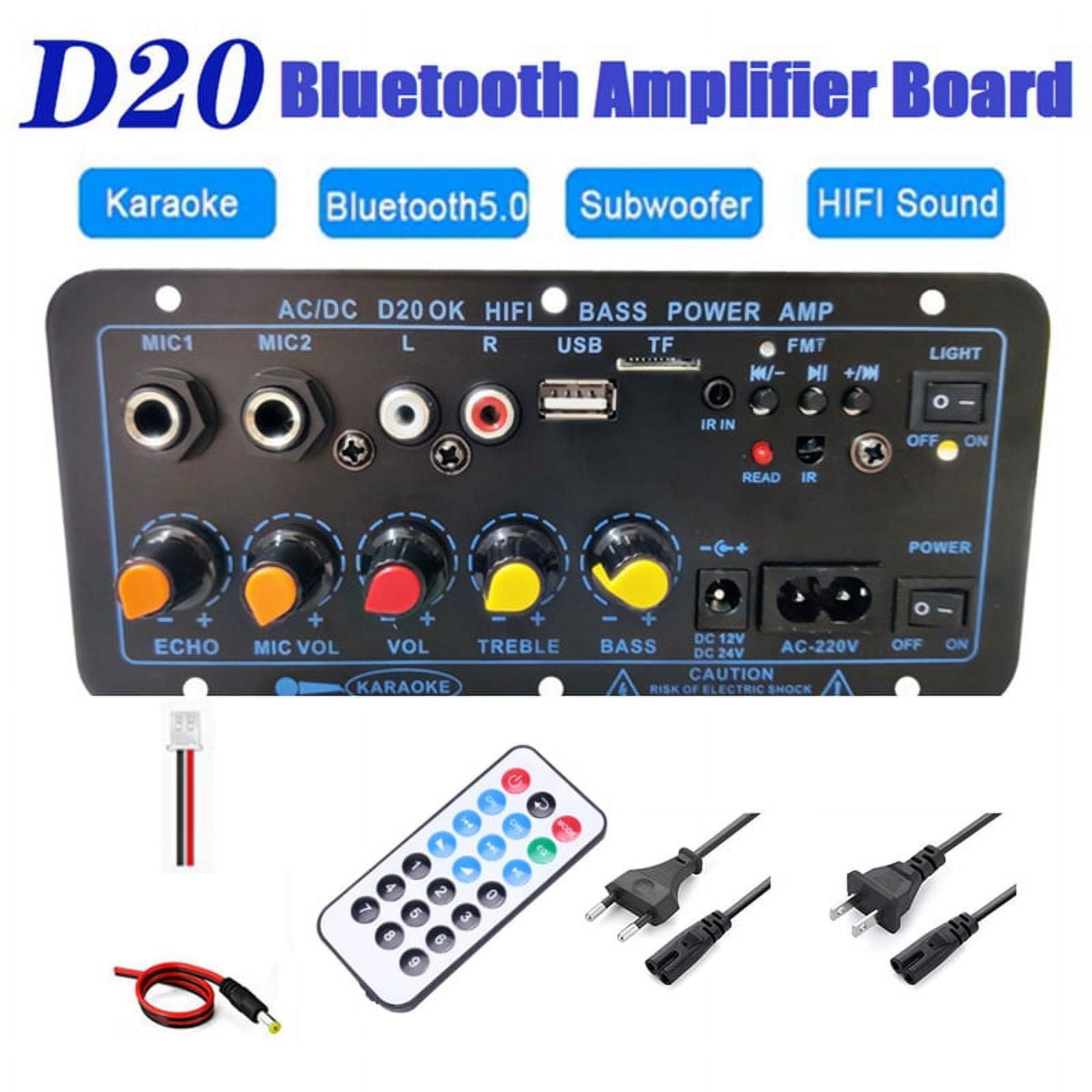 Bluetooth Amplifier Board HiFi Bass Amplifier Subwoofer Audio Karaoke