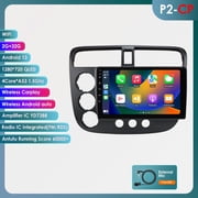Bluetooth Android 13 Apple CarPlay 2+32GB Wifi AUX Car Stereo Radio Head Unit Multimedia GPS Navigation Player For Honda Civic 2000 2001 2002 2003 2004 2005 2006