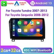 Bluetooth Android 13 Apple Carplay 2+32GB Wifi RDS Car Stereo Radio Head Unit GPS Navigation Player For Toyota Tundra 2007 2008 2009 2010 2011 2012 2013/ Toyota Sequoia 2008-2014 2015 2016 2017