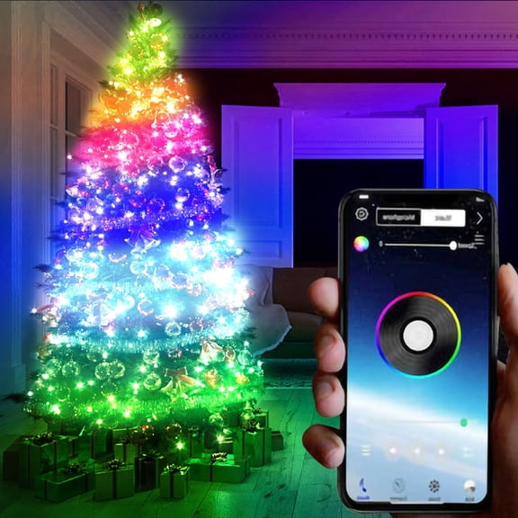 Bluetooth App-Controlled LED String Lights with Remote, Dimmable Copper Wire Fairy Lights for Bedroom, Party, Wedding Decor, USB Powered Indoor Lighting