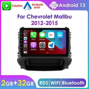 Bluetooth Apple Carplay 2+32GB Android 13 Wifi RDS 9 Touch Screen Car Stereo Radio Head Unit Multimedia GPS Navigation Player For Chevrolet Chevy Malibu 2012 2013 2014 2015