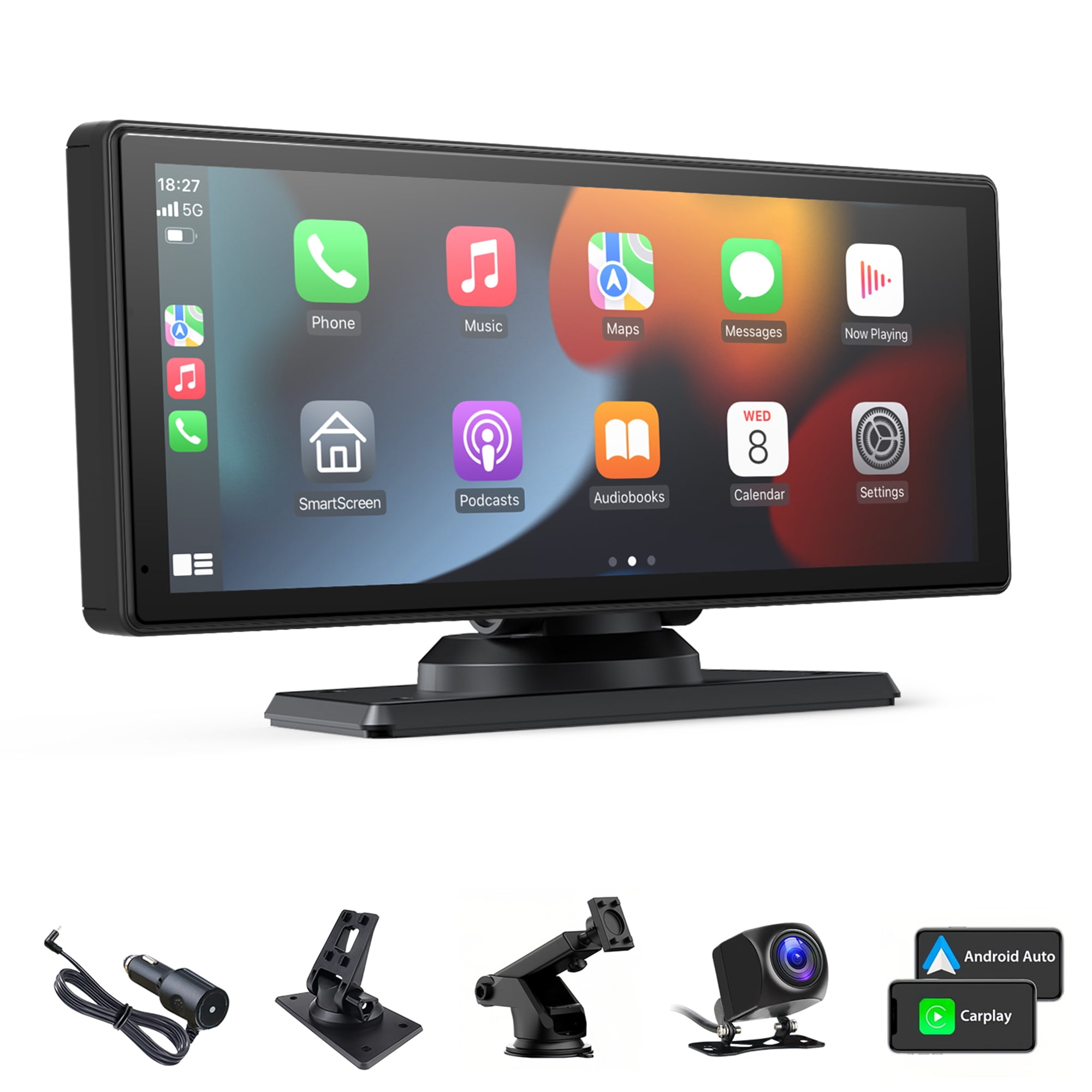 Bluetooth Apple Carplay Android Auto 8.8 Inch Touch Screen Car Stereo Radio Head Unit GPS Navigation Player With Voice Asisstant And Rear View Camera