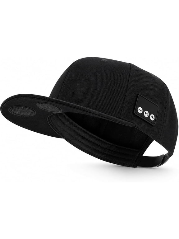 Bluetooth Audio Baseball Cap with Built-in Stereo Speakers and Mic,Black,Black