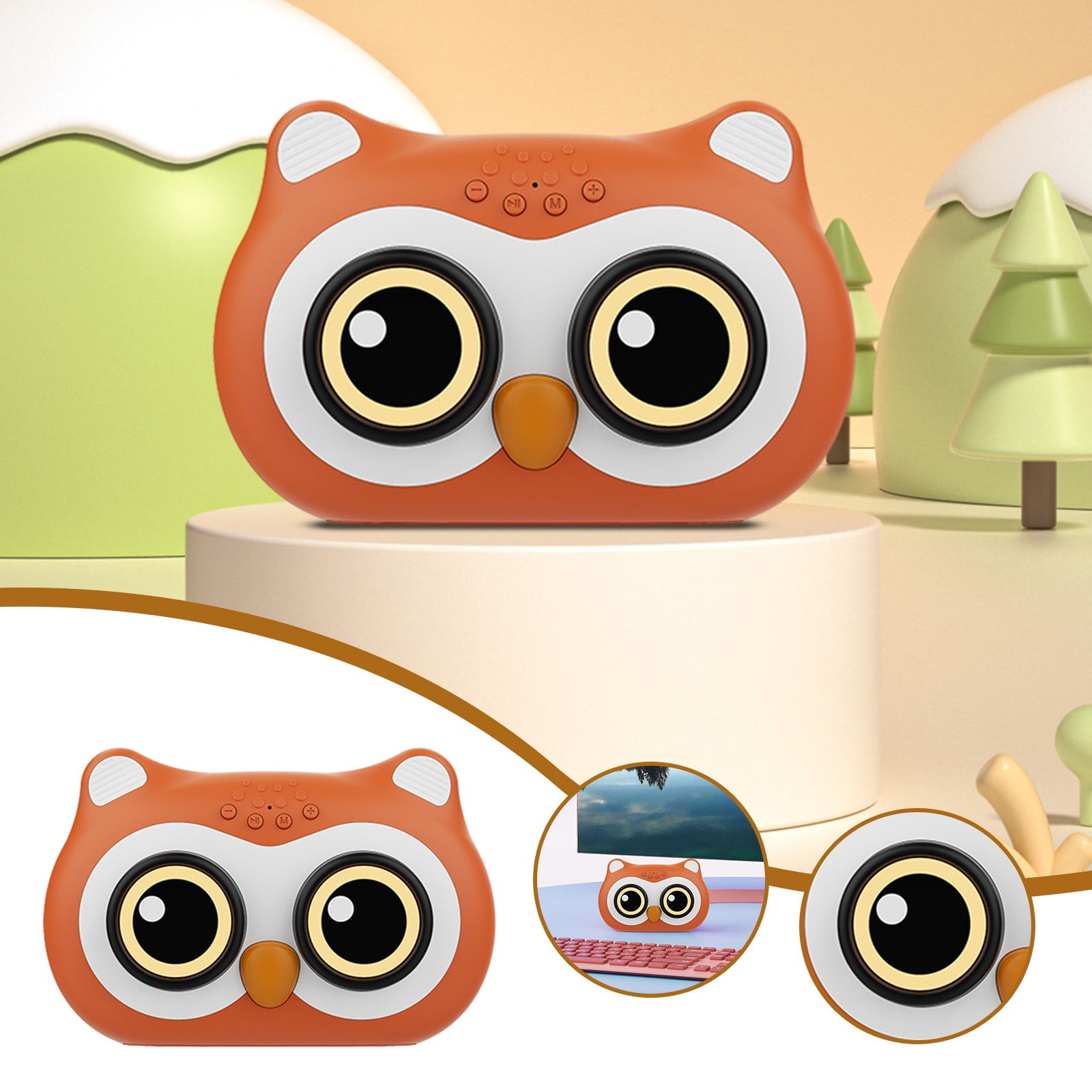 Bluetooth Audio, Bluetooth 5.0 New Cartoons Owl Bluetooth Speaker Cute Mini Desktop Computer Bluetooth Sound Gift