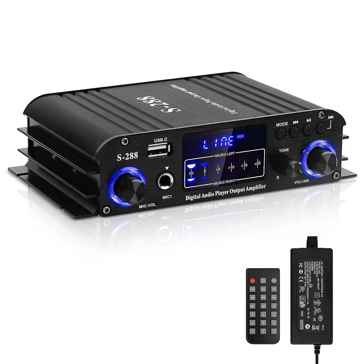 Bluetooth Audio Power Amplifier For Home Speakers4.0ch Rms 40wx2+50w