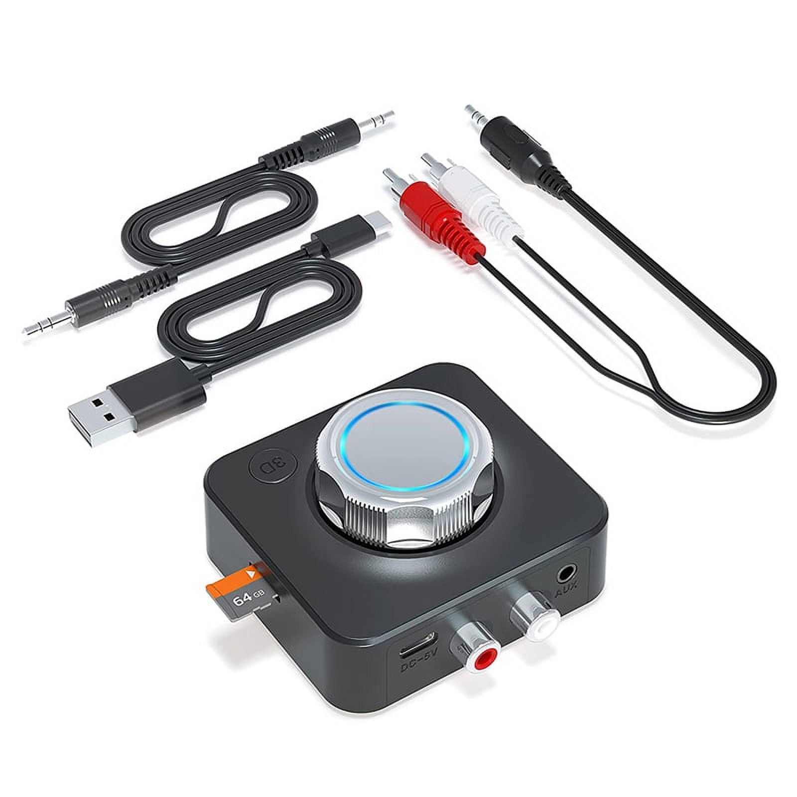 Bluetooth Audio Receiver 3D Stereo Surround Sound with Mic R/L RCA 3.5Mm AUX RCA HiRes Music