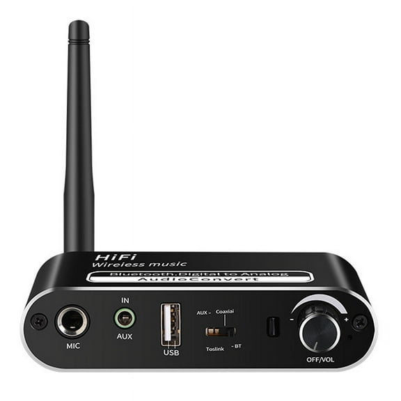 Bluetooth Audio Receiver Lossless USB Microphone Fiber Coaxial Digital-To-Analog Music Conversion Adapter 5.1