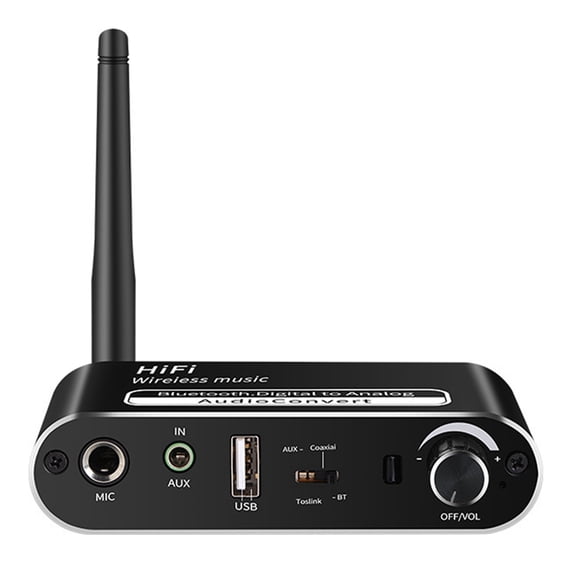 Bluetooth Audio Receiver Lossless USB Microphone Fiber Coaxial Digital-To-Analog Music Conversion Adapter 5.1