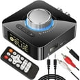 thumbnail image 1 of Bluetooth Audio Transmitter Receiver with Remote, 5-in-1 Bluetooth 5.0 Adapter for TV Car CD PC Home Stereo Speaker Headset, Support 3.5mm AUX, RCA, USB U Disk MP3/Micro SD TF Card Playback, 1 of 8