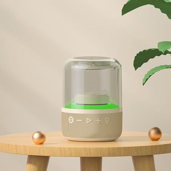 Bluetooth Audio, Transparent Colorful Light Effect Luminous Bluetooth Speaker Wireless Glazed Computer Audio Desktop Ornaments Ambient Light Audio
