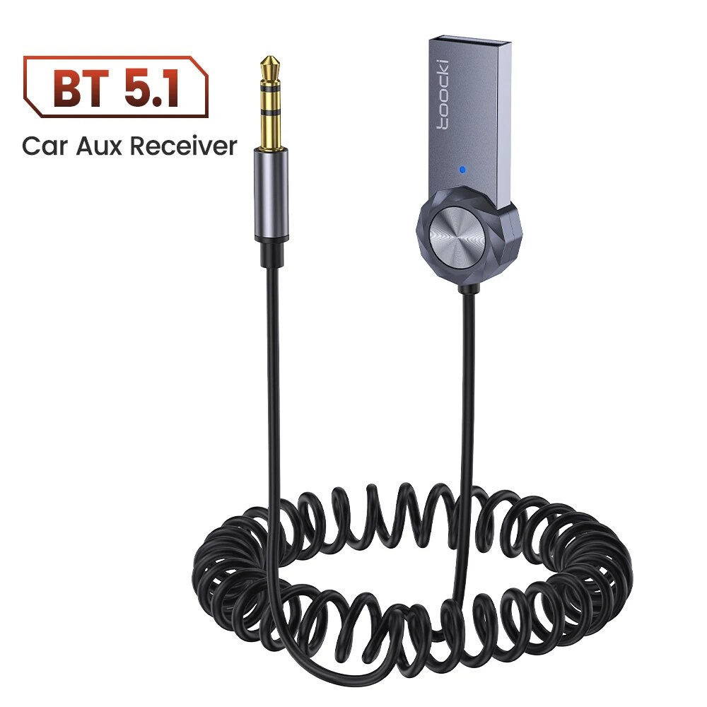 Bluetooth Aux Adapter USB To 3.5mm Jack Car Audio Music Mic Bluetooth 5