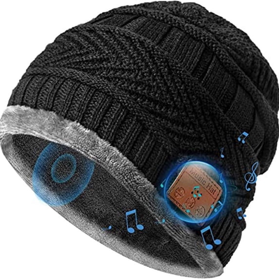 Bluetooth Beanie Bluetooth 5.0 Rechargeable Knit Cap with Wireless Hands Free Head Hat Christmas Gift for Men and Women (Beanie)