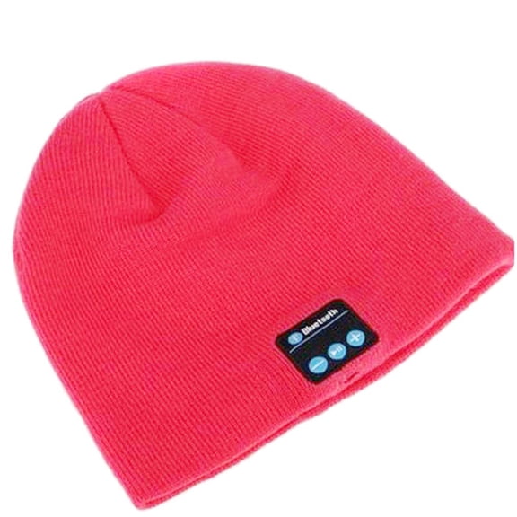 Bluetooth Beanie Hat Headphones Wireless Headset Winter Music Speaker Hat Knit Running Cap with Stereo Speakers & Mic Unique Christmas Tech Gifts for Women Mom Her Men Teens Boys Girls (Red)