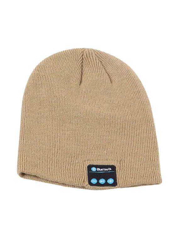 Bluetooth Beanie Hat Headphones Wireless Headset Winter Music Speaker Hat Knit Running Cap with Stereo Speakers & Mic Unique Christmas Tech Gifts for Women Mom Her Men Teens Boys Girls (Khaki)