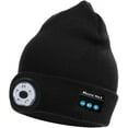 thumbnail image 1 of Bluetooth Beanie Hat with Light, 5 LED Knitted Cap with Headphone for Men Women and Teens, LED Headlamp Rechargeable Wireless Headset Winter Musical Knitted Hat for Hiking and Camping (Black), 1 of 7