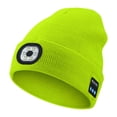 thumbnail image 1 of Bluetooth Beanie Hat with Light, Unisex USB Rechargeable 6 LED Headlamp Cap with Headphones, Built-in Stereo Speakers & Mic Winter Knitted Beanie Hat (Fluorescent Yellow), 1 of 8