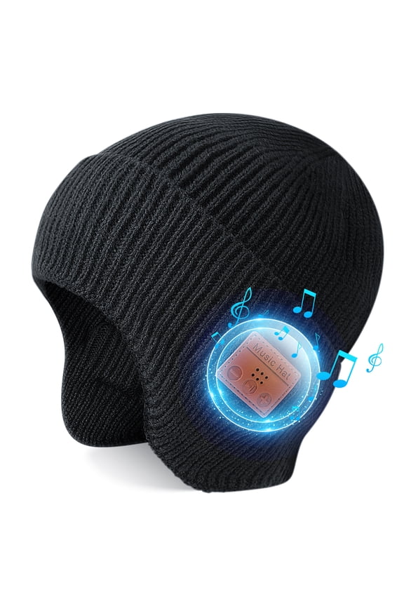 Bluetooth Beanie Hat with Headphones Wireless Winter Hat Built in Microphone and Stereo Speakers Gift for Unisex