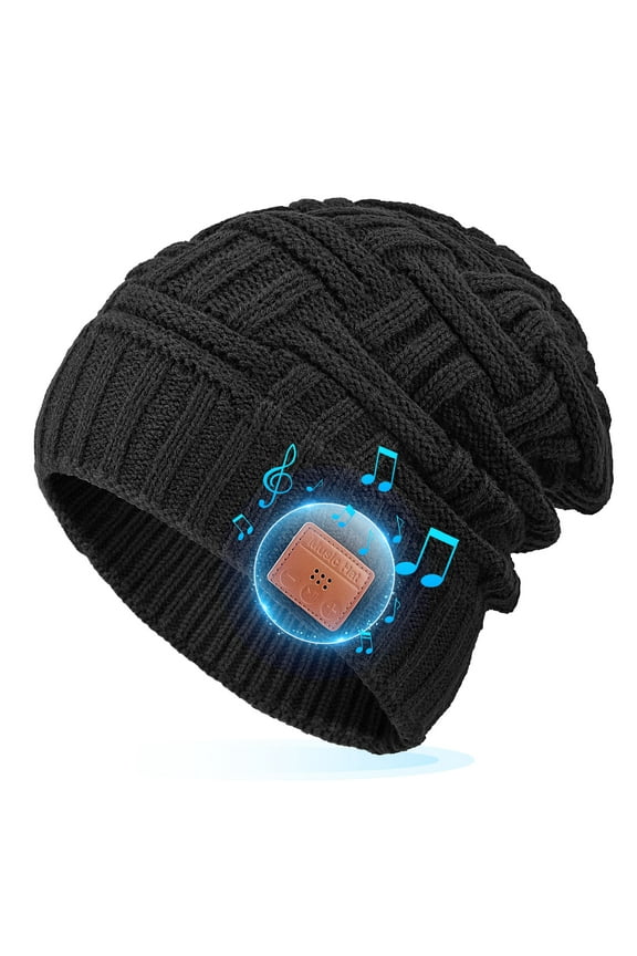 Bluetooth Beanie Hat with LED Light, Built-in Microphone and Stereo Speakers Upgrade Music Knitted Hat USB Rechargeable Music Hat