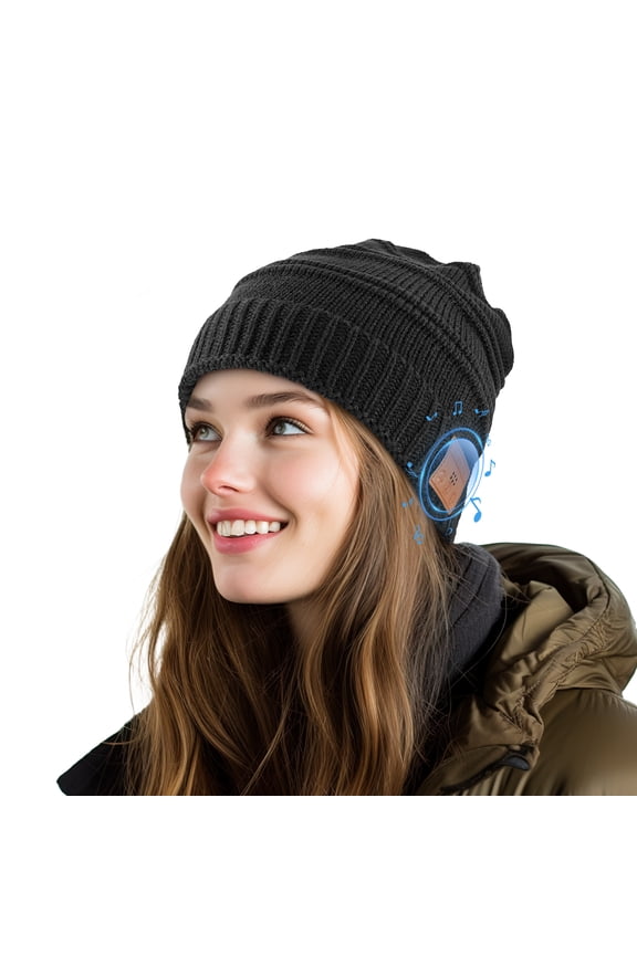Bluetooth Beanie Hat with LED Light, Built-in Microphone and Stereo Speakers Upgrade Music Knitted Hat USB Rechargeable Music Hat