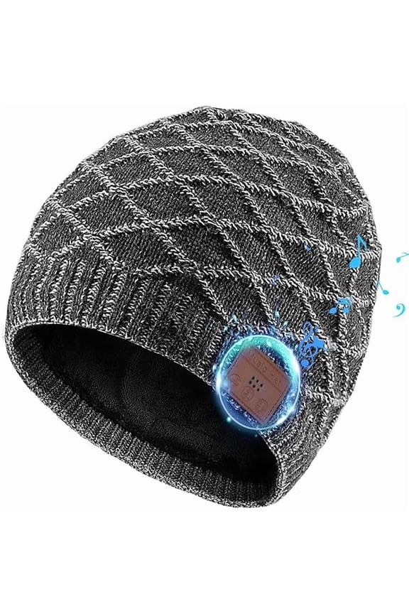 Bluetooth Beanie for Men, Wireless Headphones for Bluetooth Hat, Winter Knit Music Hat, Unique Tech Gifts Stocking Stuffer