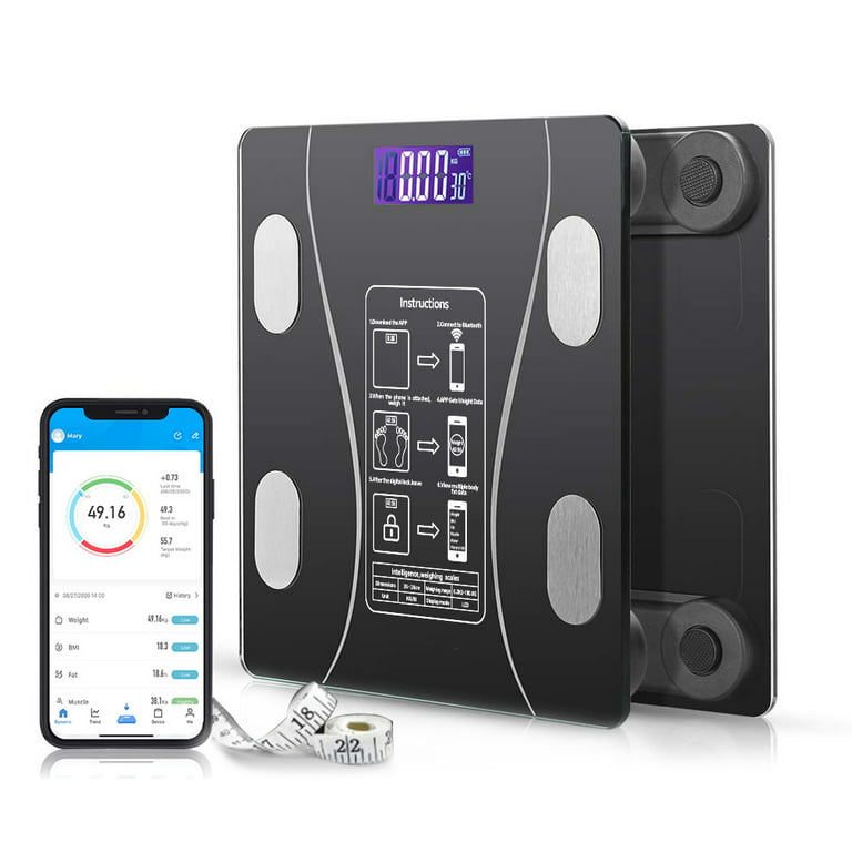 Bluetooth Body Fat Scale, Smart Wireless BMI Bathroom Weight Scale