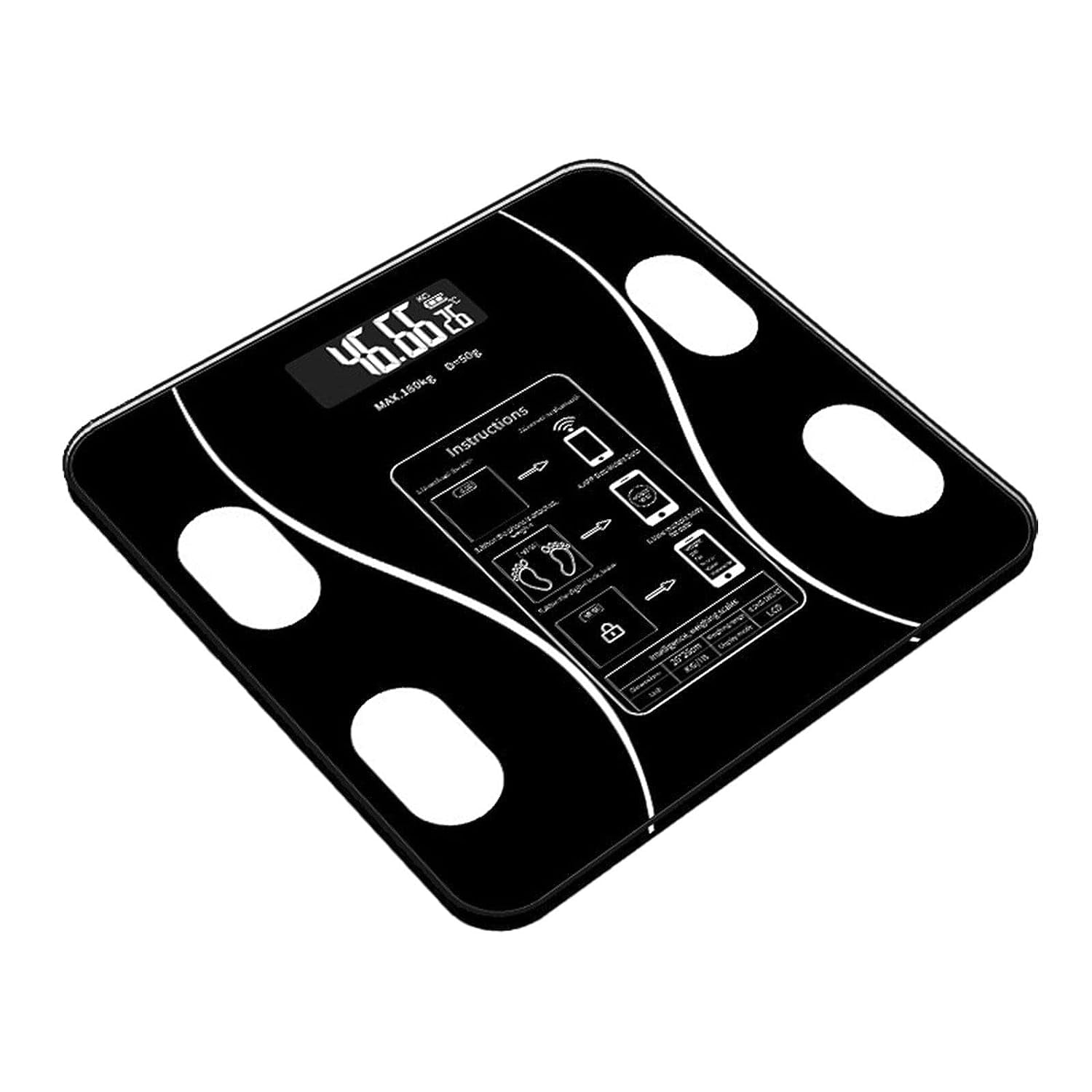 Bluetooth Body Fat Scales,USB Rechargeable Bathroom Weighing Scale,Body ...