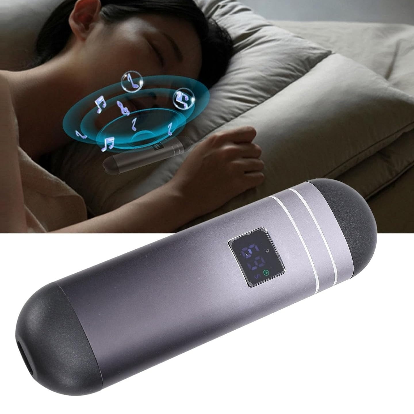 Bluetooth Bone Conduction Pillow Speaker for Sleeping Aid, Portable Wireless Speaker with 32GB Memory, Long Battery Life and LED Display